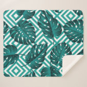 Tropische bladeren: bloemig naadloos patroon. sherpa deken (Voorkant (horizontaal))