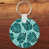Tropische bladeren: bloemig naadloos patroon. sleutelhanger (Voorkant)