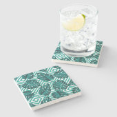 Tropische bladeren: bloemig naadloos patroon. stenen onderzetter (Zijkant)