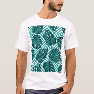Tropische bladeren: bloemig naadloos patroon. t-shirt