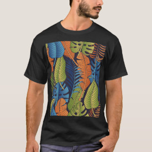 Tropische bladeren, bloemig naadloos patroon. t-shirt