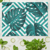 Tropische bladeren: bloemig naadloos patroon. theedoek (Gevouwen)