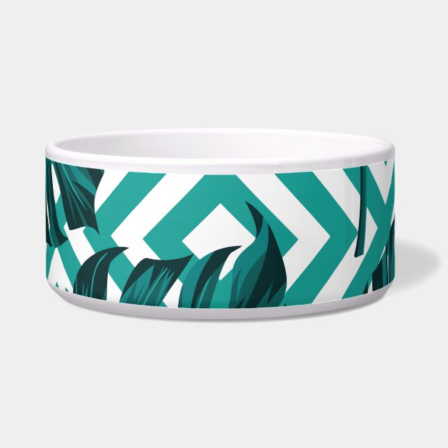 Tropische bladeren: bloemig naadloos patroon. voerbakje (Voorkant)