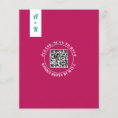 Tropische bladeren boog QR code bruiloft uitnodigi (Achterkant)