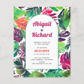 Tropische bladeren boog QR code bruiloft uitnodigi (Voorkant)