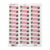 Tropische bladeren Botanisch Modern Roze Etiket (Full Sheet)