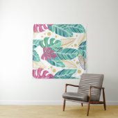 Tropische bladeren. Botanisch naadloos patroon. Vi Wandkleed (In Situ (horizontaal))