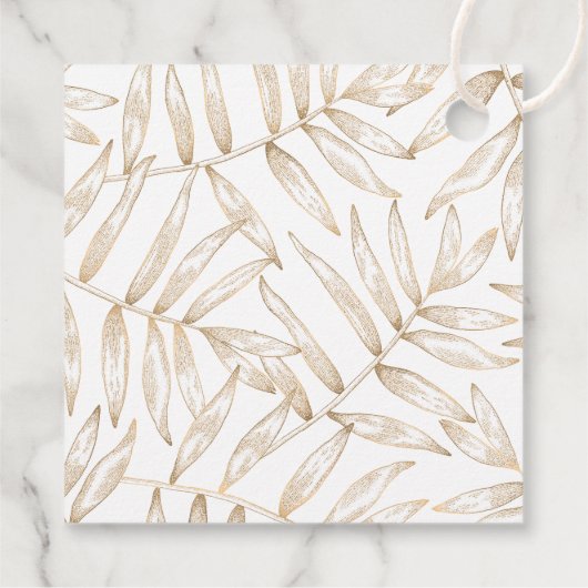 Tropische bladeren Botanische bruiloft gunst Label (Achterkant)