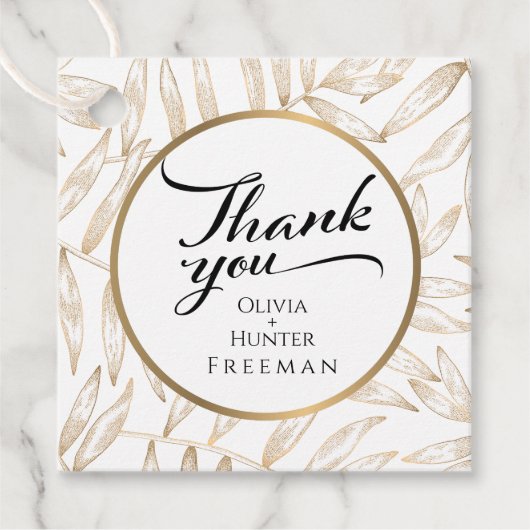 Tropische bladeren Botanische bruiloft gunst Label (Voorkant)