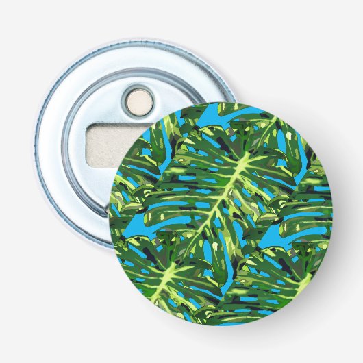 Tropische bladeren Bottelopener Button Flesopener (Voorkant)