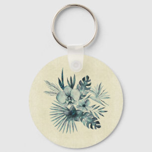 Tropische bladeren bouquet sleutelhanger