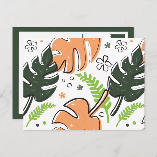 tropische bladeren briefkaart (Voorkant / Achterkant)