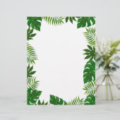Tropische bladeren | Briefpapier voor weddenschapp (Staand voorkant)