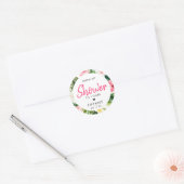 Tropische Bladeren Bruidsdouche Stickers (Envelop)