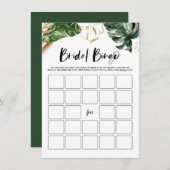 Tropische Bladeren Bruidsfeest Bingo Spelkaart Informatiekaartje (Voorkant / Achterkant)