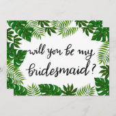 Tropische bladeren | Bruiloft | bruidsmeisje Kaart (Voorkant / Achterkant)