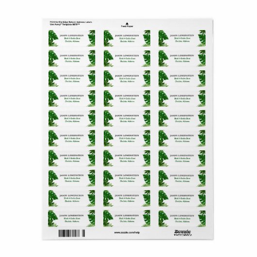 Tropische bladeren | Bruiloft Etiket (Full Sheet)