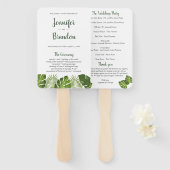 Tropische bladeren bruiloft programma fan handwaaier (Voorkant en achterkant)