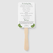 Tropische bladeren bruiloft programma fan handwaaier (Achterkant)