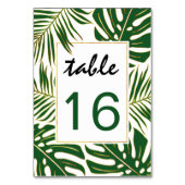 Tropische bladeren bruiloft tafel nummer kaart (Voorkant)