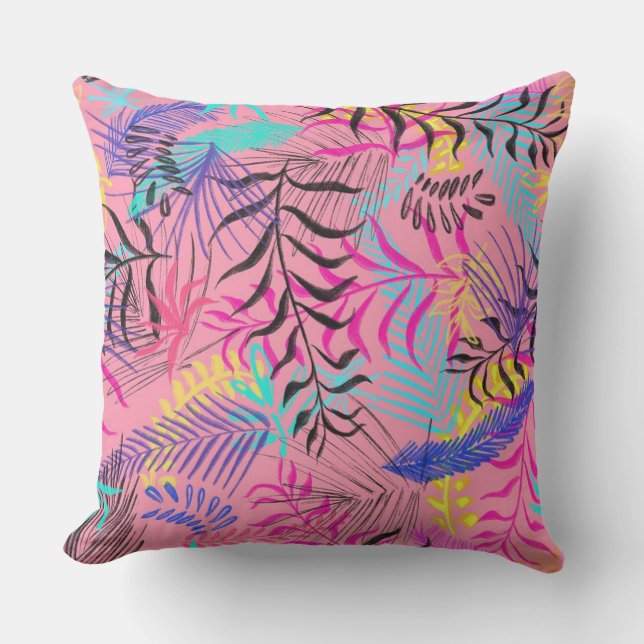 Tropische bladeren buitenkussen (Voorkant)