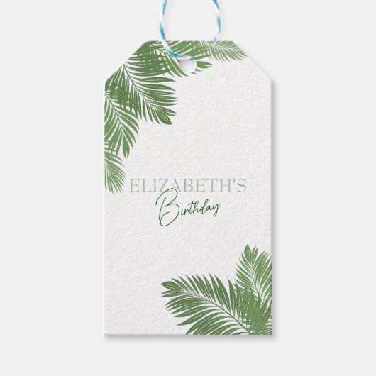 Tropische Bladeren Cadeaulabel (Voorkant)
