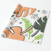 tropische bladeren cadeaupapier (Uitgerold)