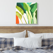 Tropische bladeren canvas afdruk (Insitu (Slaapkamer))