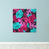 Tropische bladeren canvas afdruk (Insitu (Houten vloer))