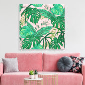 Tropische bladeren canvas afdruk (Insitu (Woonkamer))