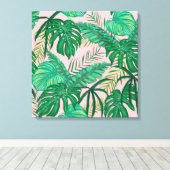 Tropische bladeren canvas afdruk (Insitu (Houten vloer))