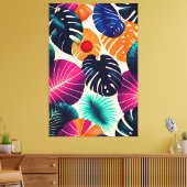 Tropische bladeren canvas afdruk (Insitu (Woonkamer))