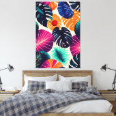 Tropische bladeren canvas afdruk (Insitu (Slaapkamer))