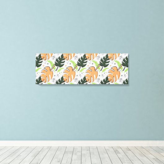 tropische bladeren canvas afdruk (Insitu (Houten vloer))