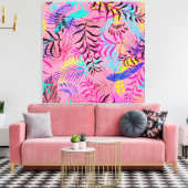 Tropische bladeren canvas afdruk (Insitu (Woonkamer))