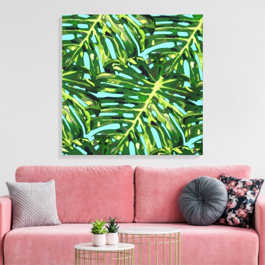 Tropische bladeren Canvas Print (Insitu (Woonkamer))