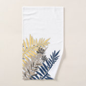 Tropische bladeren cartoon abstract in beige kleur bad handdoek (Handdoek)