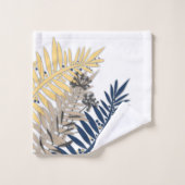 Tropische bladeren cartoon abstract in beige kleur bad handdoek (Wasdoekje)