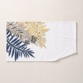Tropische bladeren cartoon abstract in beige kleur bad handdoek (Handdoek)