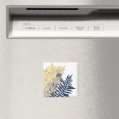 Tropische bladeren cartoon abstract in beige kleur magneet (Insitu (Vaatwasser))