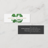 Tropische bladeren cirkel Logo Mini Visitekaartje (Voorkant / Achterkant)