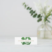 Tropische bladeren cirkel Logo Mini Visitekaartje (Staand voorkant)