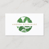 Tropische bladeren cirkel Logo Visitekaartje (Voorkant)