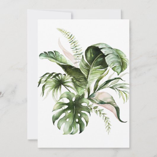 Tropische bladeren Cocktail Brunch & Bubble Kaart (Achterkant)