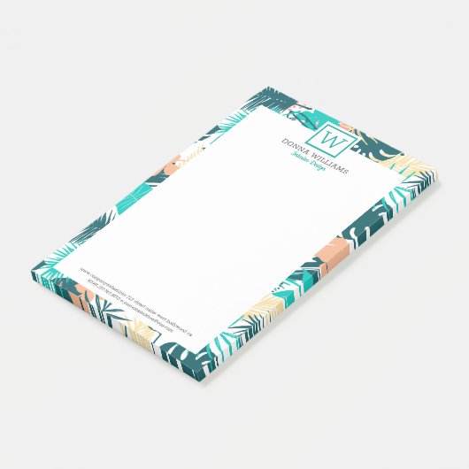 Tropische bladeren collage post-it® notes (Schuin)