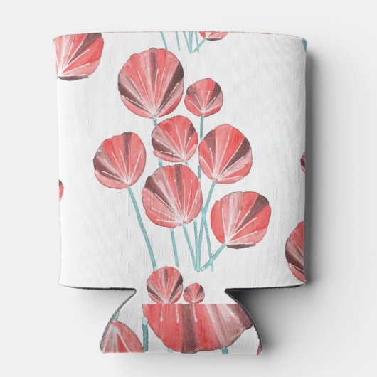 Tropische bladeren: creatief met de hand getekend  blikjeskoeler (Achterkant)