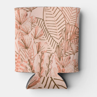 Tropische bladeren: creatief met de hand getekend blikjeskoeler