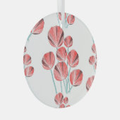 Tropische bladeren: creatief met de hand getekend  glas ornament (Voorkant Rechts)