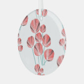 Tropische bladeren: creatief met de hand getekend  glas ornament (Voorkant links)