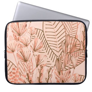 Tropische bladeren: creatief met de hand getekend  laptop sleeve